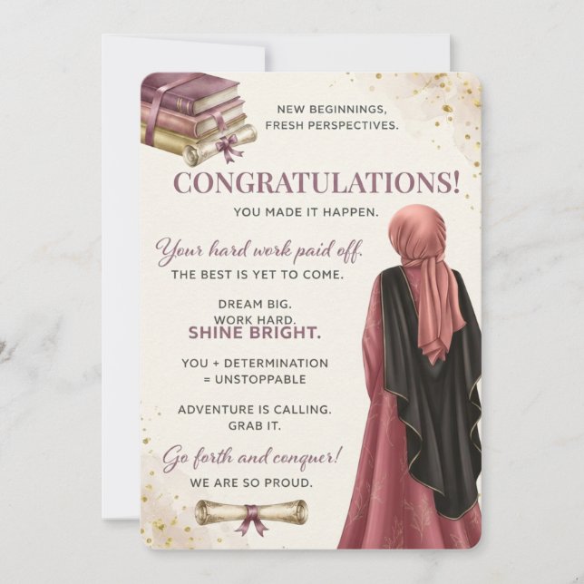 Beautiful Graduation Card | PhD Graduation card |  (Front)