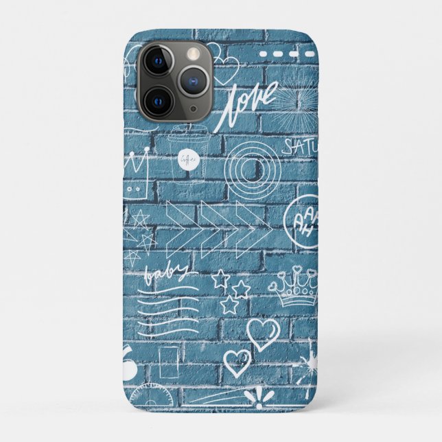 Beautiful Graffiti Art on Wall Green Calligraphy Case-Mate iPhone Case (Back)