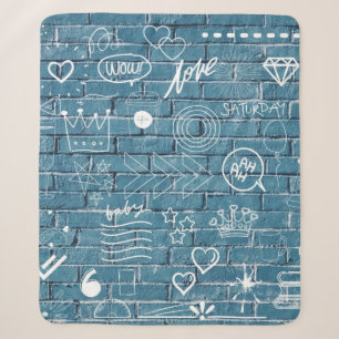 Beautiful Graffiti on Wall Green Calligraphy Sherpa Blanket