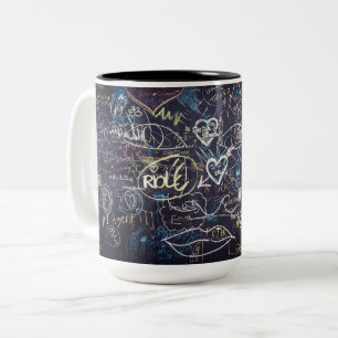 Beautiful graffiti Two-Tone coffee mug
