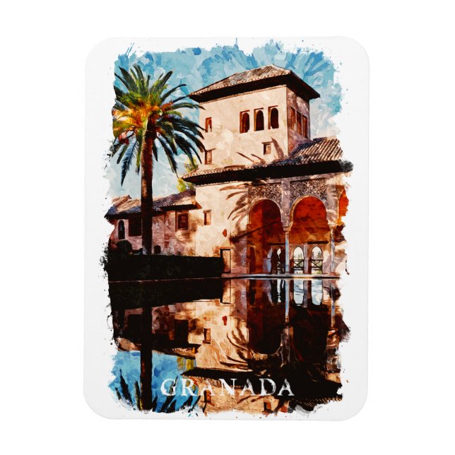Beautiful Granada Spain Alahmbra Travel Magnet (Vertical)