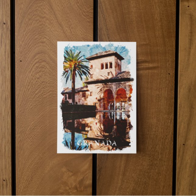 Beautiful Granada Spain Alahmbra Travel Postcard (granada spain travel postcard)
