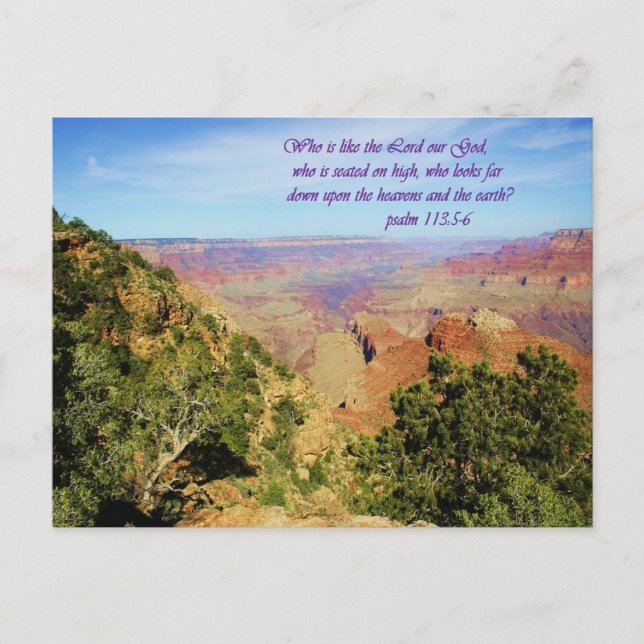 Beautiful Grand Canyon Photo with Bible Verse Postcard (Front)