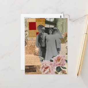 Beautiful Grandparents Mixed Media Collage Postcard