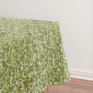 Beautiful granny knit pattern in green olive color tablecloth