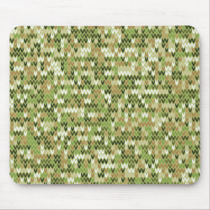 Beautiful granny knit pattern in green olive colou mouse mat