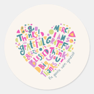 Beautiful Grateful Heart Classic Round Sticker