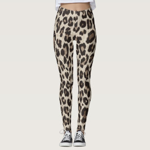 Beautiful Gray Brown Animal Print Yoga Leggings