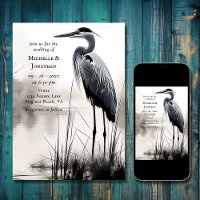 Beautiful Great Blue Heron Coastal Bird Wedding