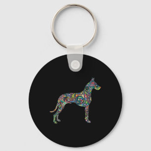 Beautiful Great Dane Dog Totem Tattoo Art Hoodie Key Ring
