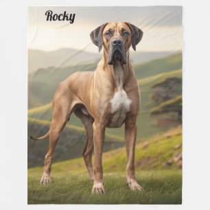 Beautiful Great Dane Personalised Fleece Blanket