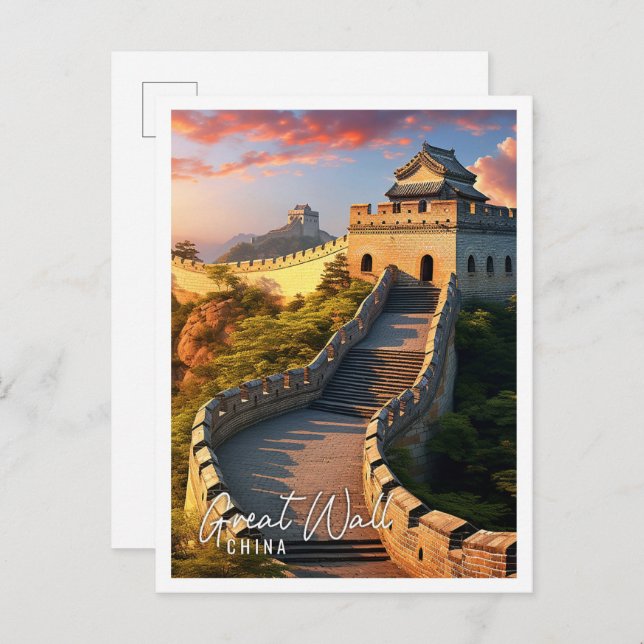 Beautiful Great Wall of China  Postcard (Front/Back)