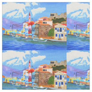 Beautiful Greece cotton fabric