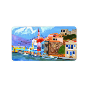 Beautiful Greece Return Address Labels