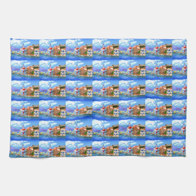 Beautiful Greece  Tea Towel (Horizontal)