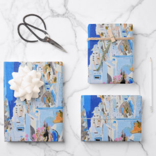 Beautiful Greece Wrapping Paper Flat Sheet