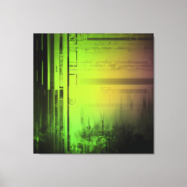 Beautiful Green abstract AI art canvas Print (Front)
