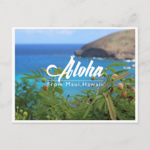 Beautiful green and blue from Maui Hawaii postcard