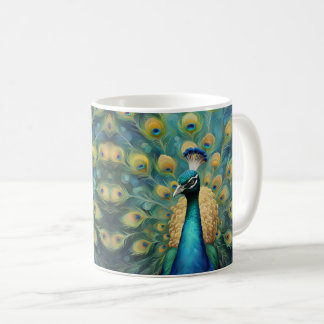 Beautiful Green and blue Peacock Coffee Mug