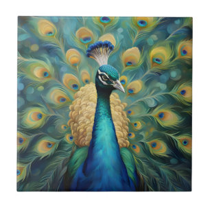Beautiful Green and blue Peacock Tile