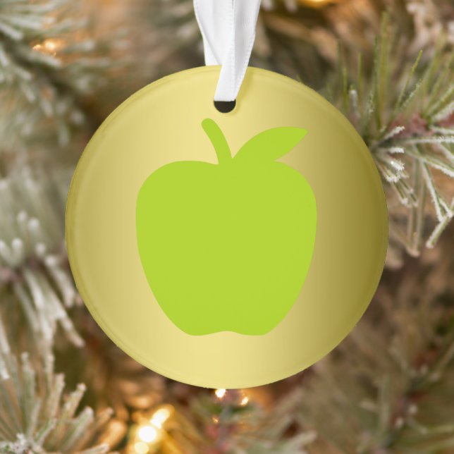 Beautiful green apple silhouette ornament (Tree)