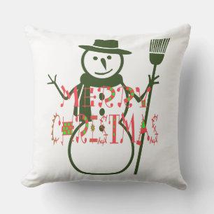 Beautiful  green decoration snowman for Christmas Cushion