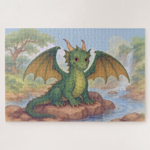 Beautiful green dragon jigsaw puzzle
