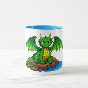 Beautiful green dragon mug