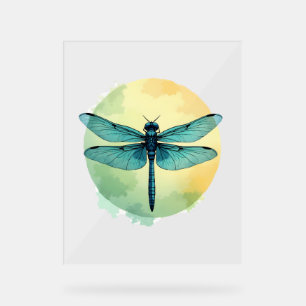 Beautiful Green Dragonfly Watercolor Art Insect Lo Acrylic Sign