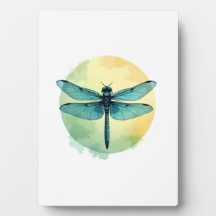 Beautiful Green Dragonfly Watercolor Art Insect Lo Plaque