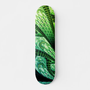 Beautiful Green Fractal Design Digital Art Skateboard