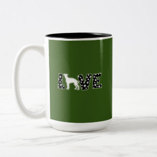 Beautiful green gift for whippet lover with Two-Tone coffee mug