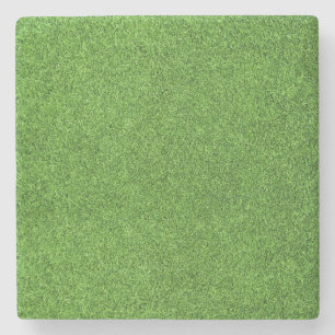 Beautiful green grass texture from golf course stone coaster