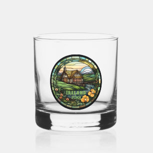 Beautiful Green Ireland Souvenir Whiskey Glass