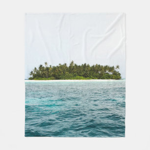 Beautiful Green Island In The Sea Fleece Blanket