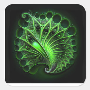 Beautiful Green Mandelbrot Square Sticker