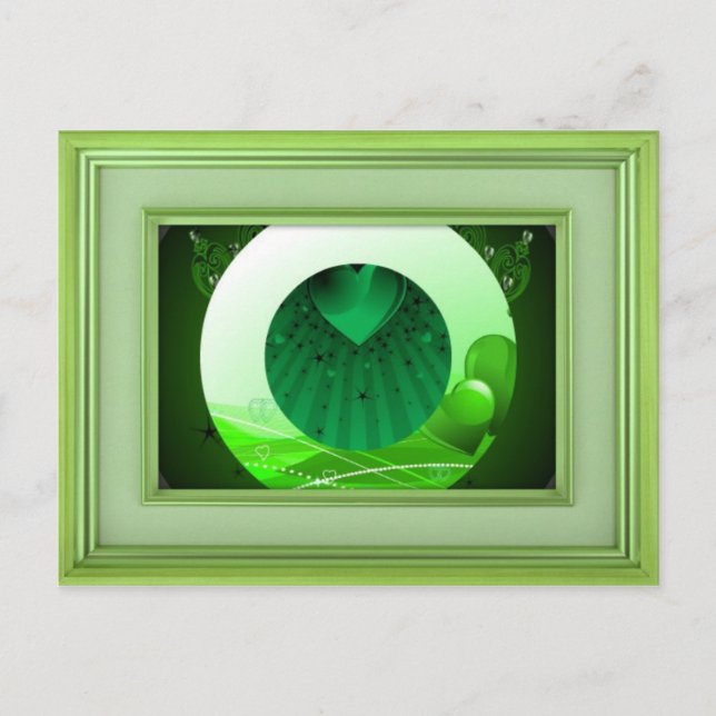 Beautiful Green Notecard Postcard (Front)