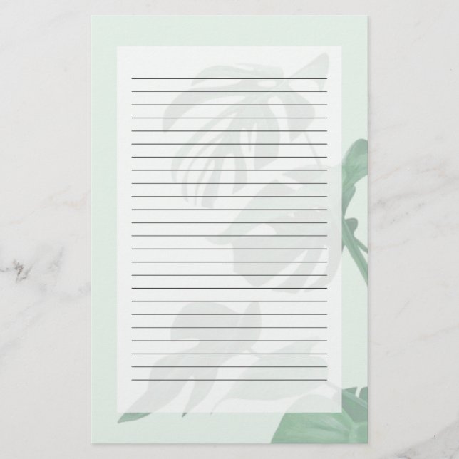 Beautiful Green Plant Stationery  (Front)