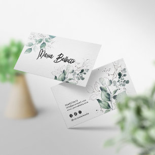 Beautiful green plants feminine business calling card