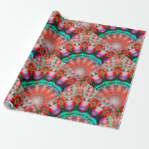 Beautiful GREEN RED MANDALA Wrapping Paper