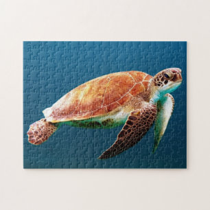 Beautiful Green Sea Turtle Jigsaw Puzzle