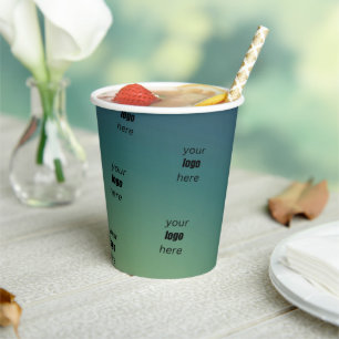 Beautiful Green Shade Elegant Gradient Business Paper Cups