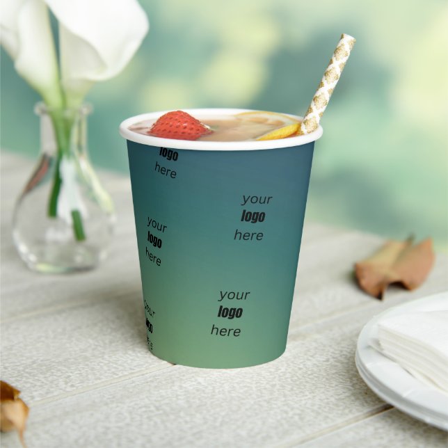 Beautiful Green Shade Elegant Gradient Business Paper Cups (Insitu)