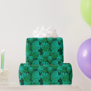 Beautiful Green Tropical Leaves Wrapping Paper