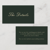 Beautiful Green Wedding Guest Details