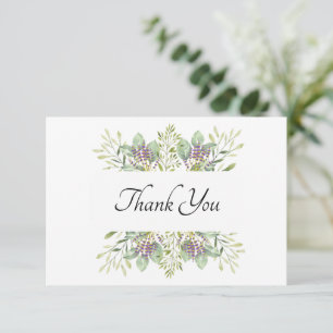 Beautiful Greenery Design Thank You Card