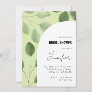 Beautiful greenery eucalyptus leaves invitation