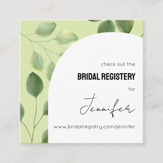 Beautiful greenery eucalyptus leaves invitation  (Front)