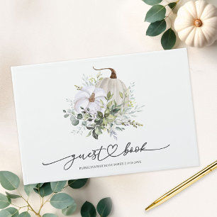 Beautiful Greenery Pumpkin Fall  Guest Book