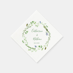 Beautiful greenery rustic Wedding Paper Napkin